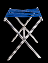 Silver Blue Luggage Rack