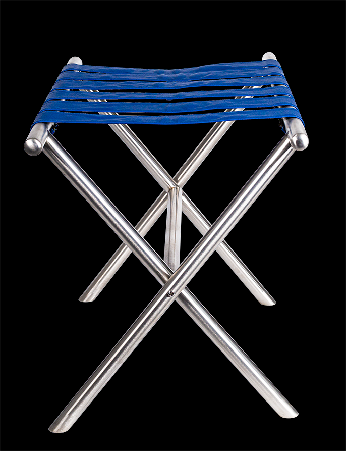 Silver Blue Luggage Rack
