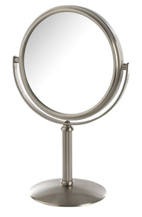 5.5" 5X-1X Table Top Mirror, Height 9.75", Nickel