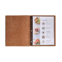 Soft Menu Cover, 8.5"x11" Paper (10 views), Faux Leather