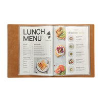 Soft Menu Cover, 8.5"x11" Paper (10 views), Faux Leather