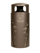 Nature Series Bamboo Trash Unit, Steel, 33 Gal. Bronze