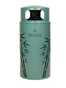 Nature Series Bamboo Trash Unit, Steel, 33 Gal. Malachite