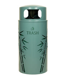 Nature Series Bamboo Trash Unit, Steel, 33 Gal. Malachite