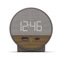 Station O- Alarm Clock, Charcoal, Dual Charging Ports