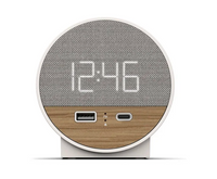 Station O- Alarm Clock, Walnut, Dual Charging Ports