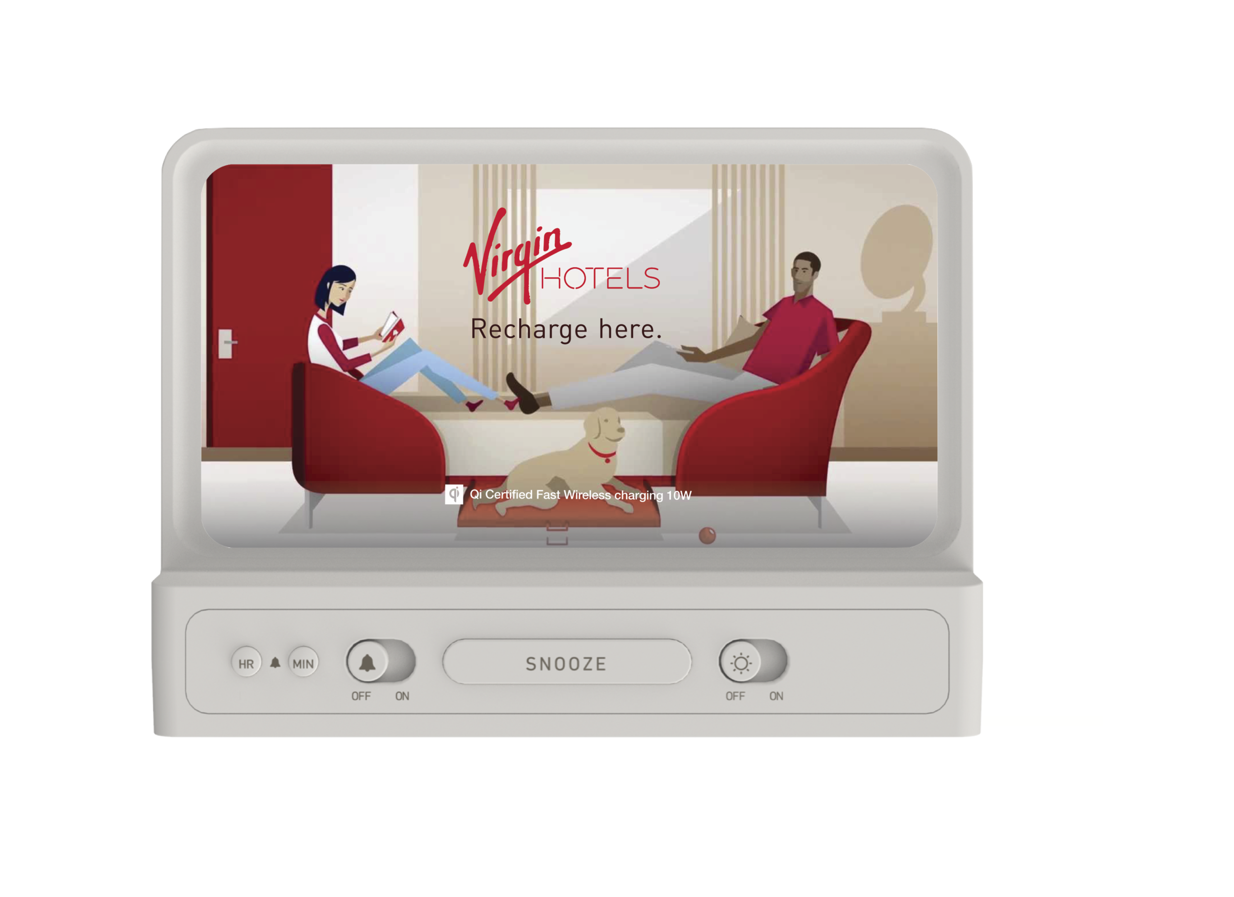 Station W - Alarm Clock, Qi Wireless Charging Pad, USB-C and USB-A