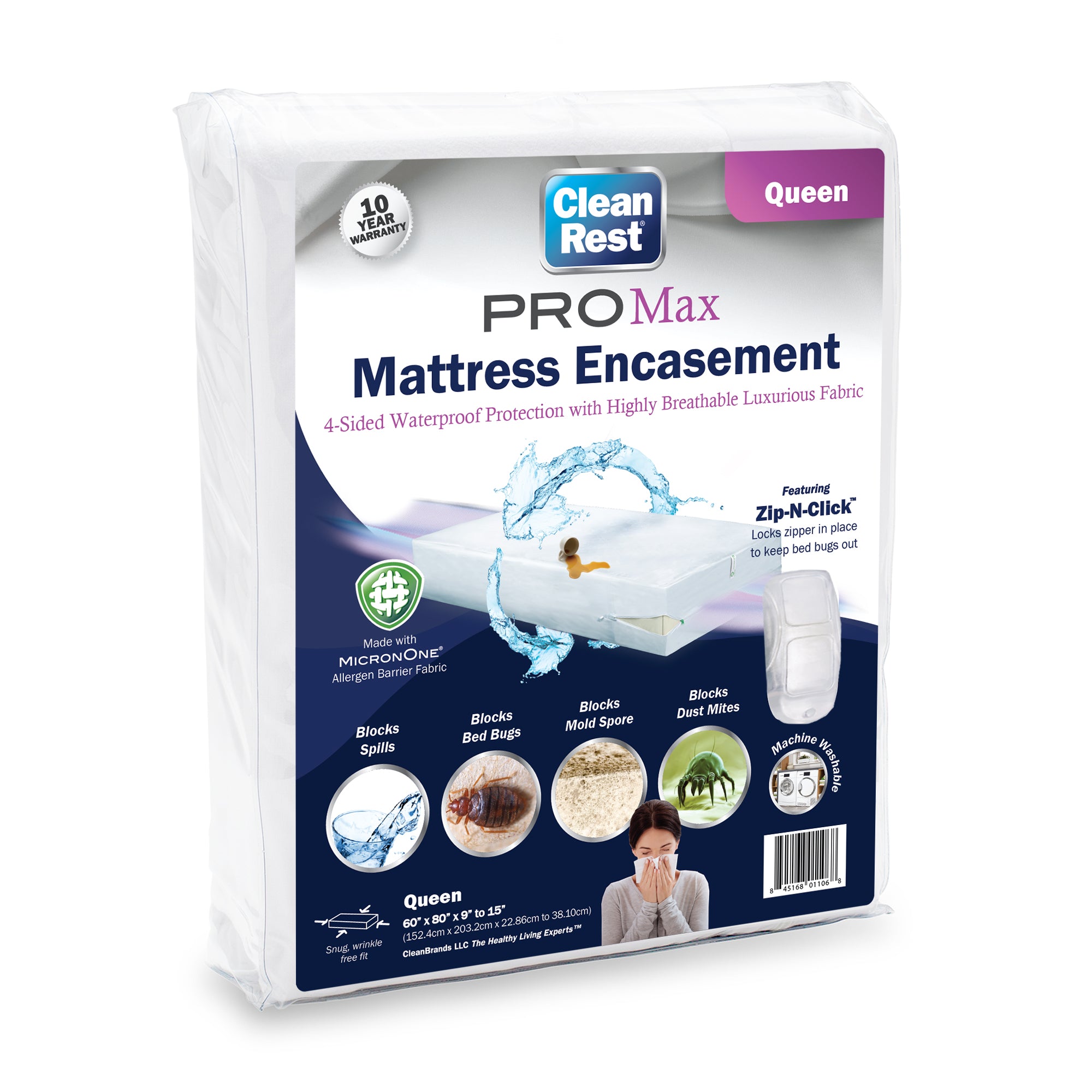 Pro Max Antimicrobial Zippered Waterproof Mattress Encasement