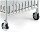Compact Pinnacle™ Folding Steel Crib w/ Oversized Casters (Foam Mattress), White