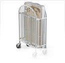 Compact Pinnacle™ Folding Steel Crib w/ Oversized Casters (Foam Mattress), White