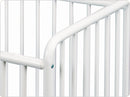 Compact Pinnacle™ Folding Steel Crib w/ Oversized Casters (Foam Mattress), White