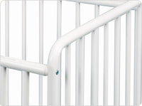 Compact Pinnacle™ Folding Steel Crib w/ Oversized Casters (Foam Mattress), White