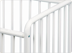 Compact Pinnacle™ Folding Steel Crib w/ Oversized Casters (Foam Mattress), White