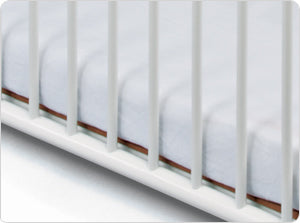 Compact Pinnacle™ Folding Steel Crib w/ Oversized Casters (Foam Mattress), White