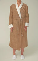 Corduroy Microfiber Shawl Bathrobe, Plush Lined