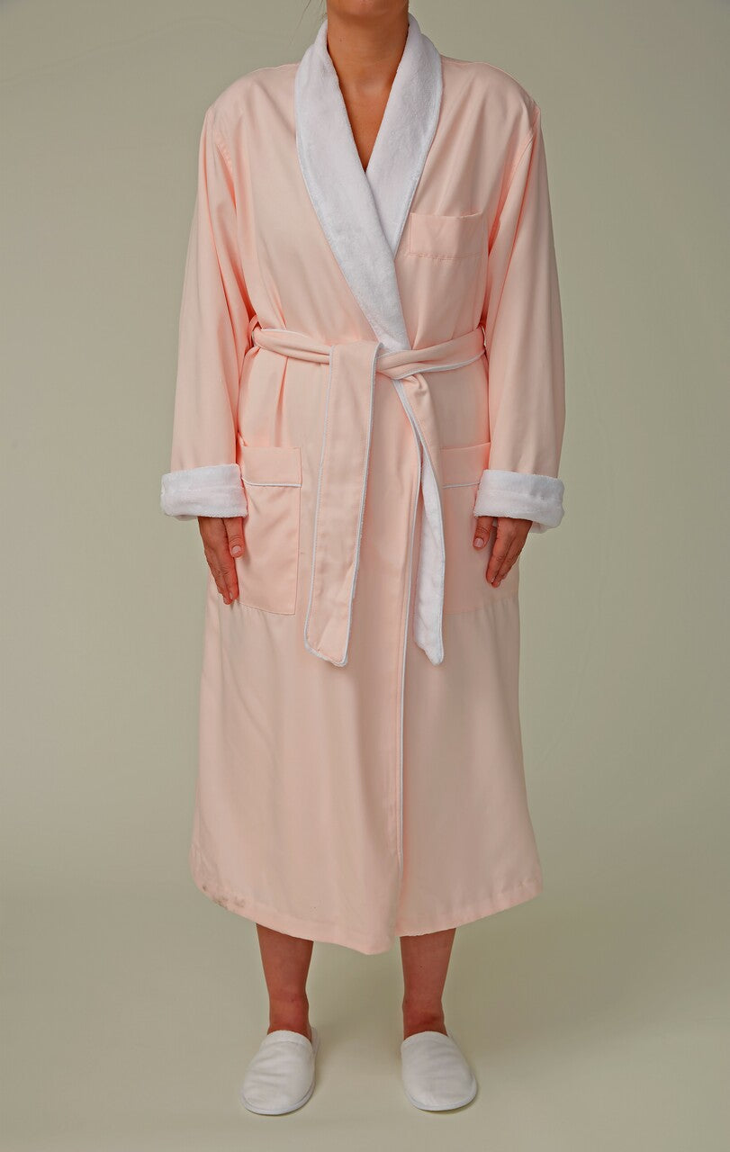 Microfiber Shawl Bathrobe, Plush Lined