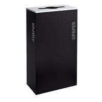 Black Tie Series KD 17 Gal Recycling Receptacle, Pebble Black Body
