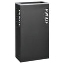 Rectangular Trash, Steel, 17 Gal. Black Texture