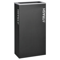Rectangular Trash, Steel, 17 Gal. Black Texture
