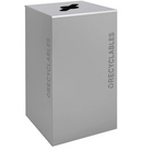 Black Tie Series KD 36 Gal Recycling Receptacle, Hammered Grey Body