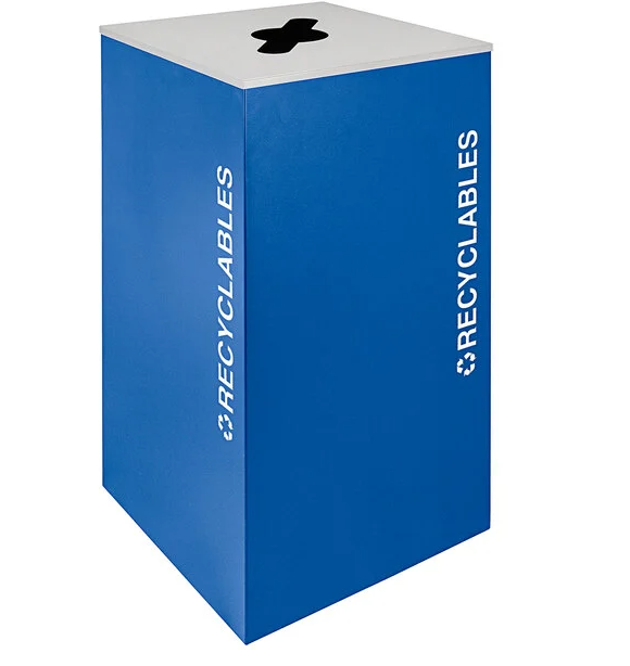 Square Recyclables, Steel, 36 Gal. Royal Texture
