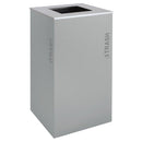 Black Tie Series KD 36 Gal Recycling Receptacle, Hammered Grey Body