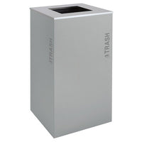Black Tie Series KD 36 Gal Recycling Receptacle, Hammered Grey Body