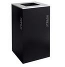 Black Tie Series KD 36 Gal Recycling Receptacle, Pebble Black Body
