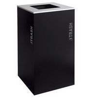 Black Tie Series KD 36 Gal Recycling Receptacle, Pebble Black Body