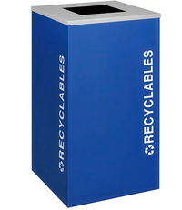 Square Recyclables, Steel, 24 Gal. Royal Texture