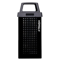Outdoor Kaleidoscope Collection 36-Gal Trash Receptacle In Black Gloss