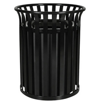Receptacle, Steel, 37 Gal. Black Gloss