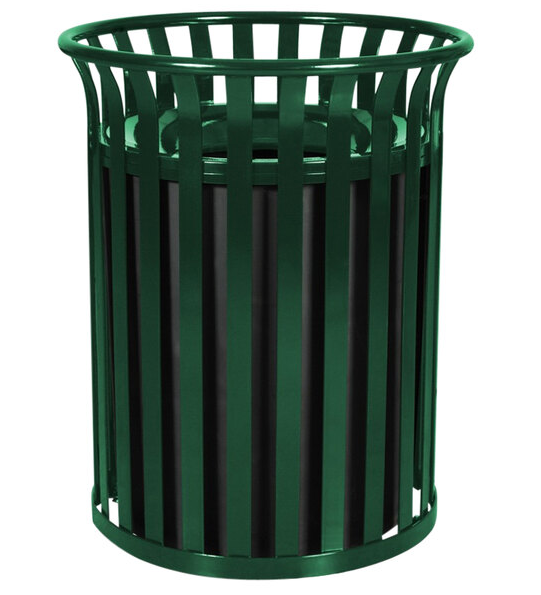 Receptacle, Steel, 37 Gal. Hunter Green Gloss