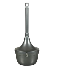 Cigarette Receptacle, Steel, 4.5 Gal. Hammered Charcoal
