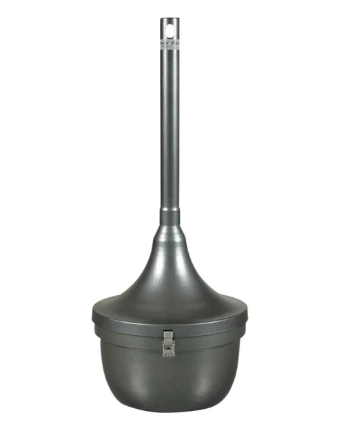Cigarette Receptacle, Steel, 4.5 Gal. Hammered Charcoal