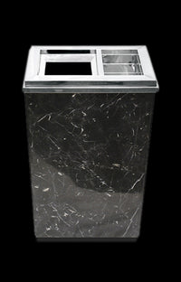 Outdoor Rectangular Ash and Trash Receptacle – 14 x 22 x 36" Marble Stone
