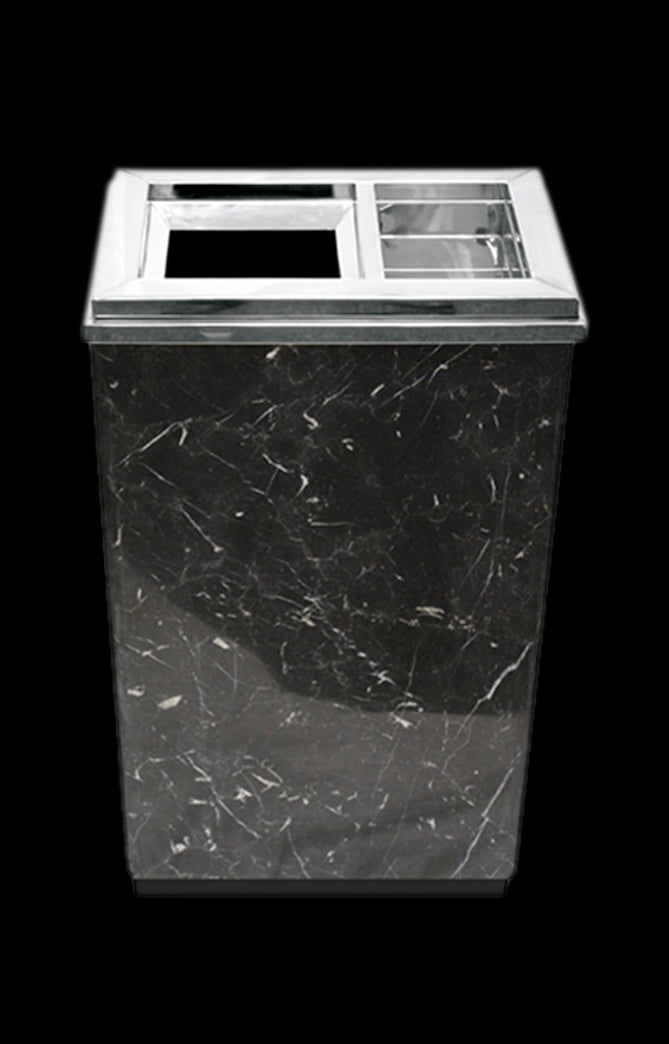 Outdoor Rectangular Ash and Trash Receptacle – 14 x 22 x 36" Marble Stone