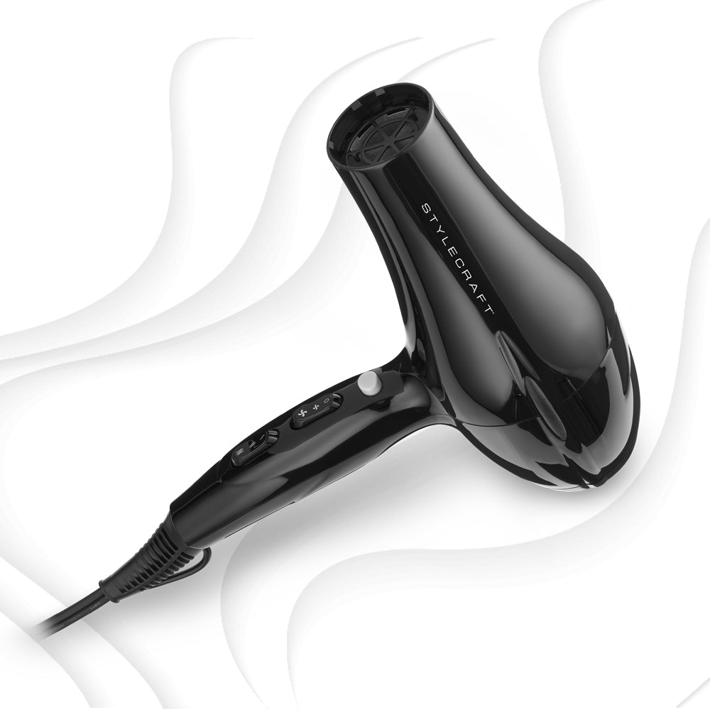StyleCraft Stay-Temp Ionic Turbo Professional Hair Dryer, 1875 Watt