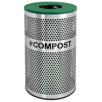 Compost Receptacle, Stainless Steel, 33 Gal. SS W/HGX Lid