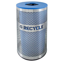 Recycling Receptacle, Stainless Steel, 33 Gal. SS W/RBLX Lid