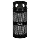 Receptacle W/ Dome Top, Steel, 34 Gal. Black Gloss