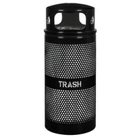 Receptacle W/ Dome Top, Steel, 34 Gal. Black Gloss