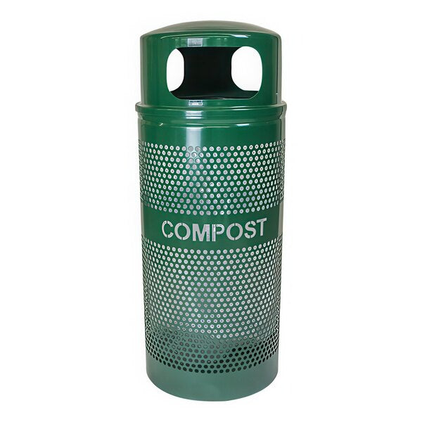 Dome Top, Steel, 34 Gal, Hunter Green Gloss, Compost Laser
