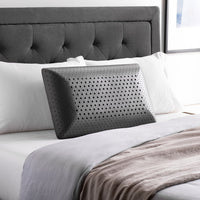 Bamboo Charcoal-Infused Memory Foam Pillow, 6" Loft, Black