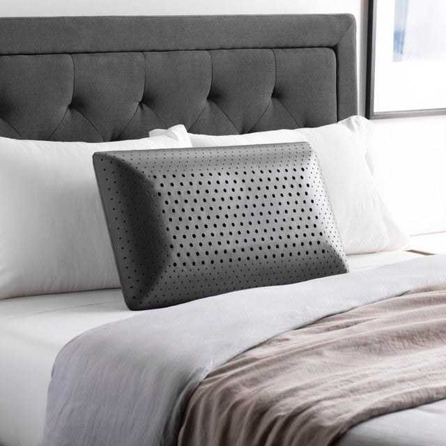 Bamboo Charcoal-Infused Memory Foam Pillow, 6" Loft, Black
