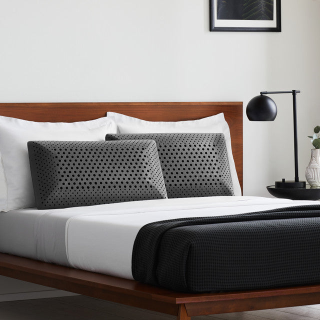 Bamboo Charcoal-Infused Memory Foam Pillow, 6" Loft, Black