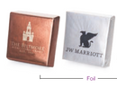 Petite Belgian chocolate thin 1.25", customizable wrapper, foil or sleeve