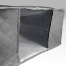 Closet Storage Bag - For blanket and pillow, Diamond Quilted Polypropylene, Frameless, Twin Pull Zipper, View Window, 2 Fabric Handles, Charcoal Gray