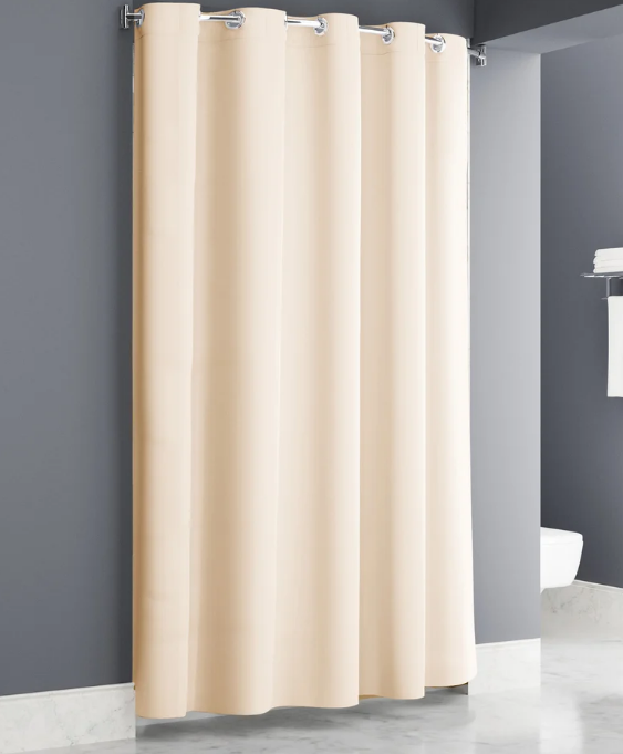 Peva 8g Pindot Easy Hang Beige 71x74 Hook Chrome