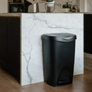 Plastic Step-On Trash Can 13 Gal. with Stainless Steel Pedal